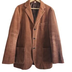 Classic Brown Corduroy Jacket with Front Pockets Size Medium